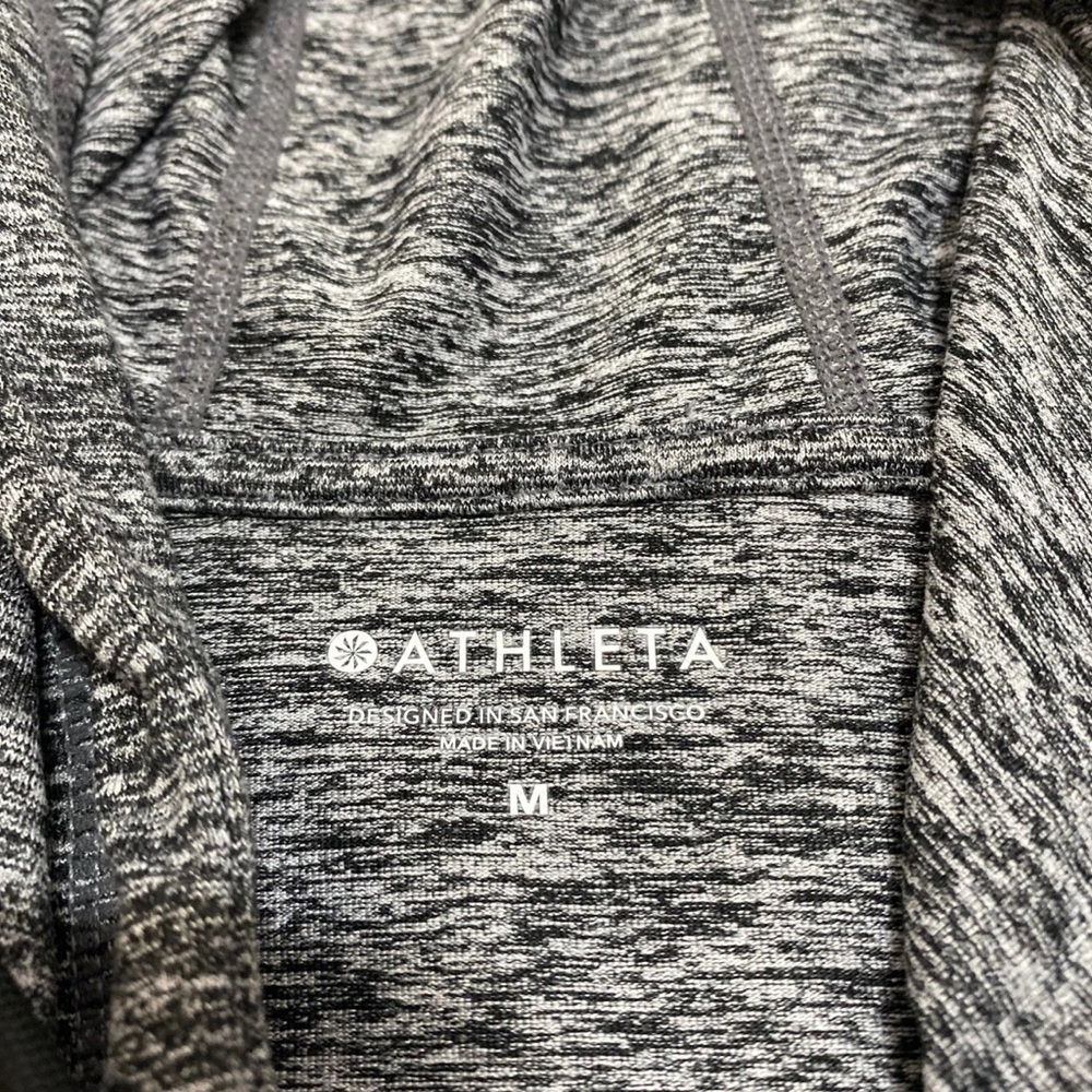 Athleta Uptempo Hoodie Cropped Length Top Long Sleeves Medium - Picture 4 of 5
